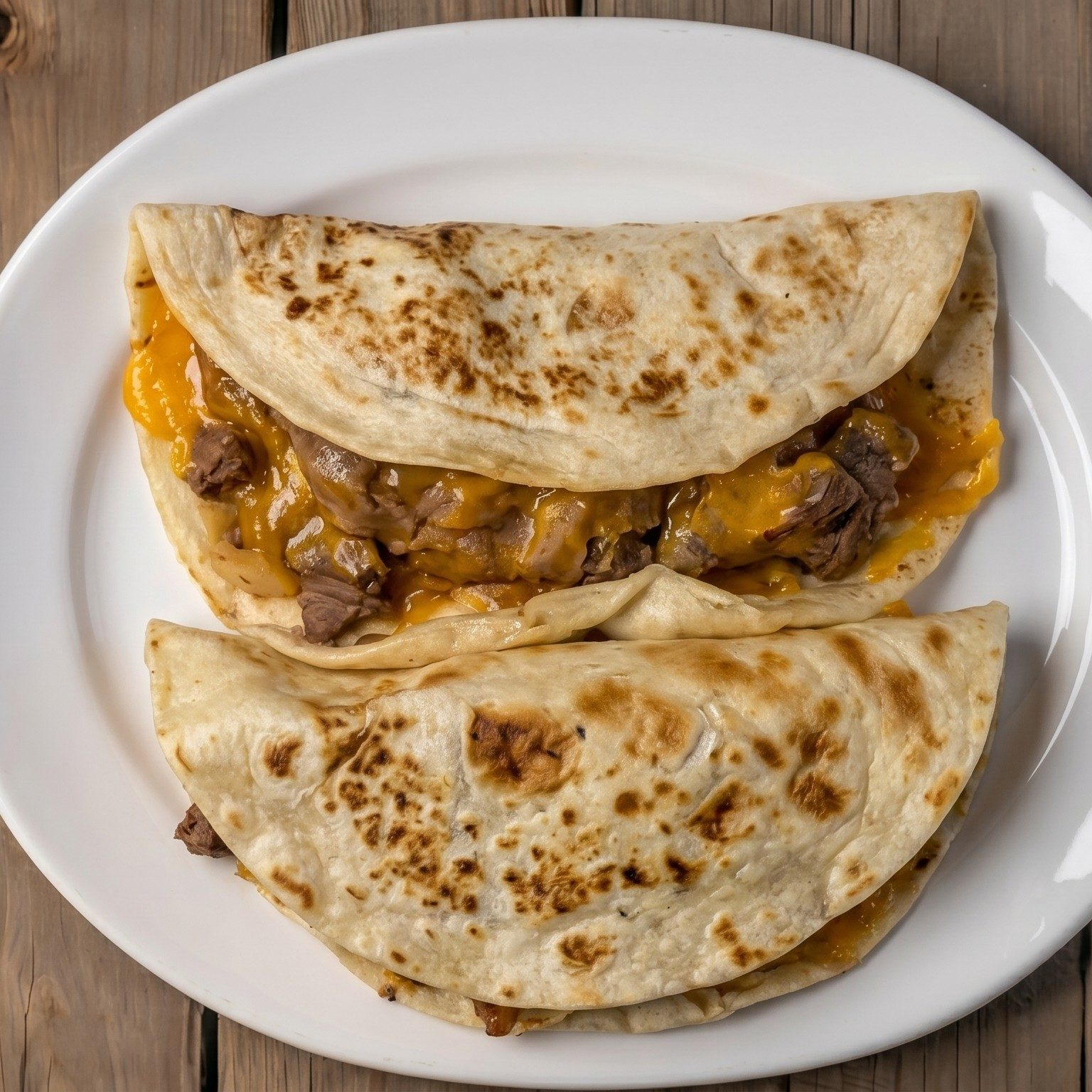 Guisado, Bean and Cheese Taco.